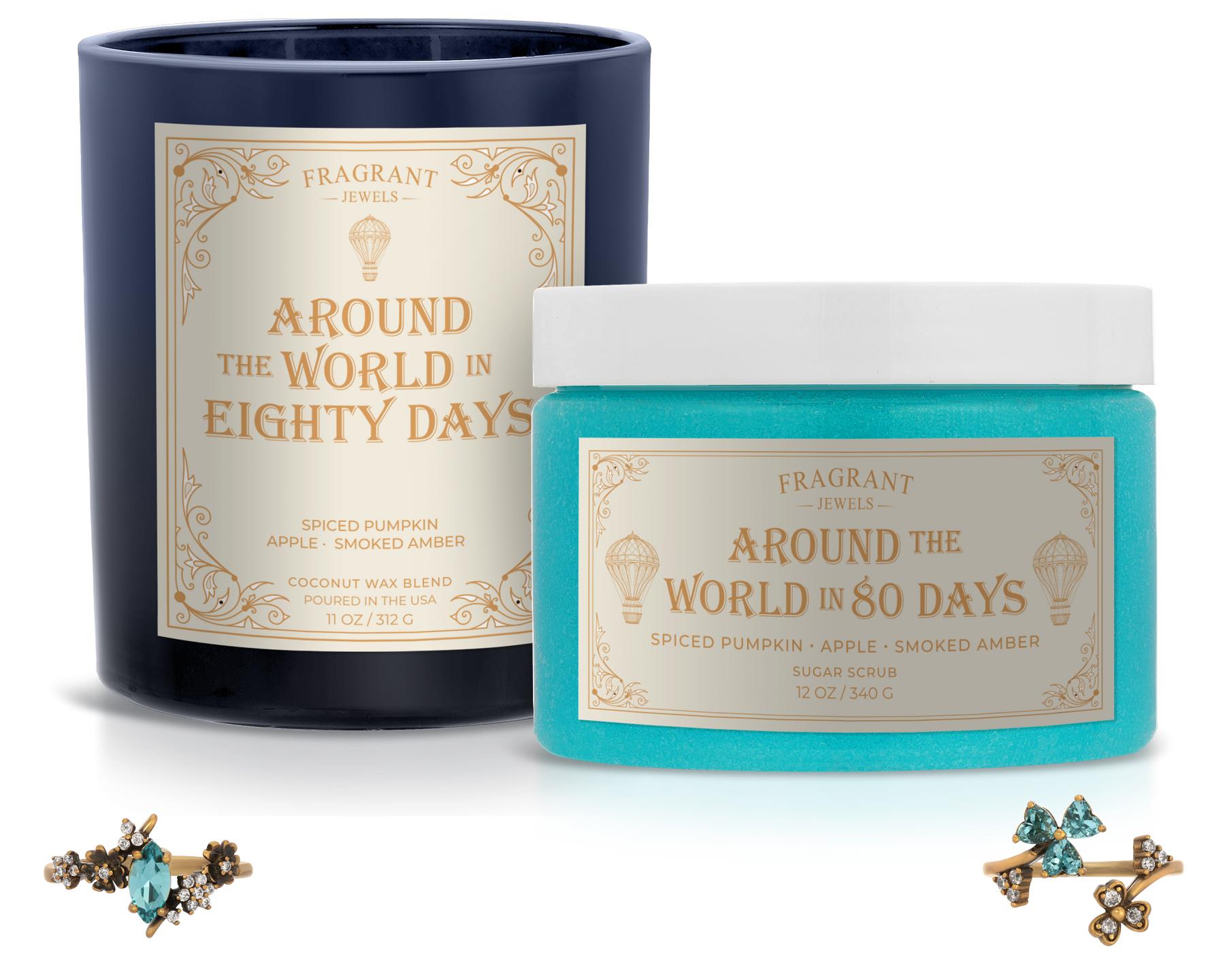 Around the World in 80 Days - Candle and Body Scrub Set