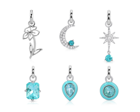 March Aquamarine Birthstone Charm - Jewel Candle