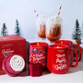 Cafe FJ: Peppermint Twist - Hello Gorgeous - Candle and Bath Bomb Set (Without Jewelry)