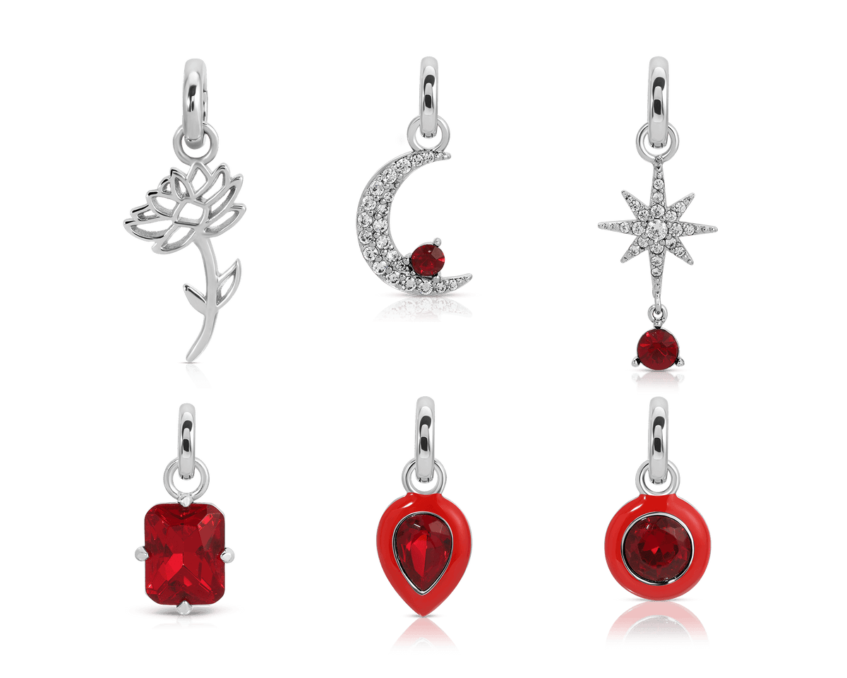 July Ruby Birthstone Charm - Jewel Candle