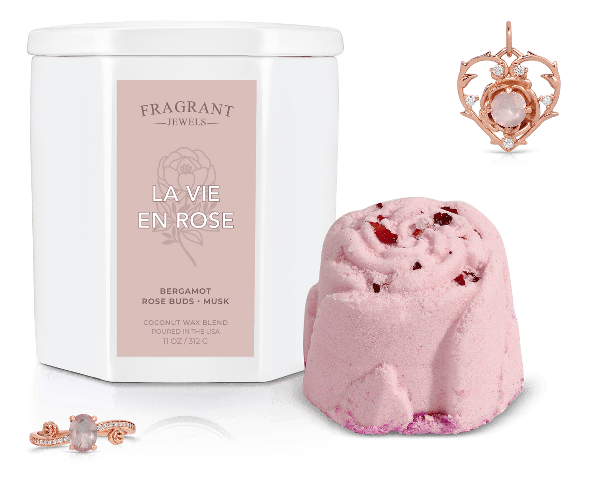 La Vie en Rose - Candle and Bath Bomb Set