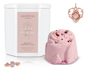 La Vie en Rose - Candle and Bath Bomb Set