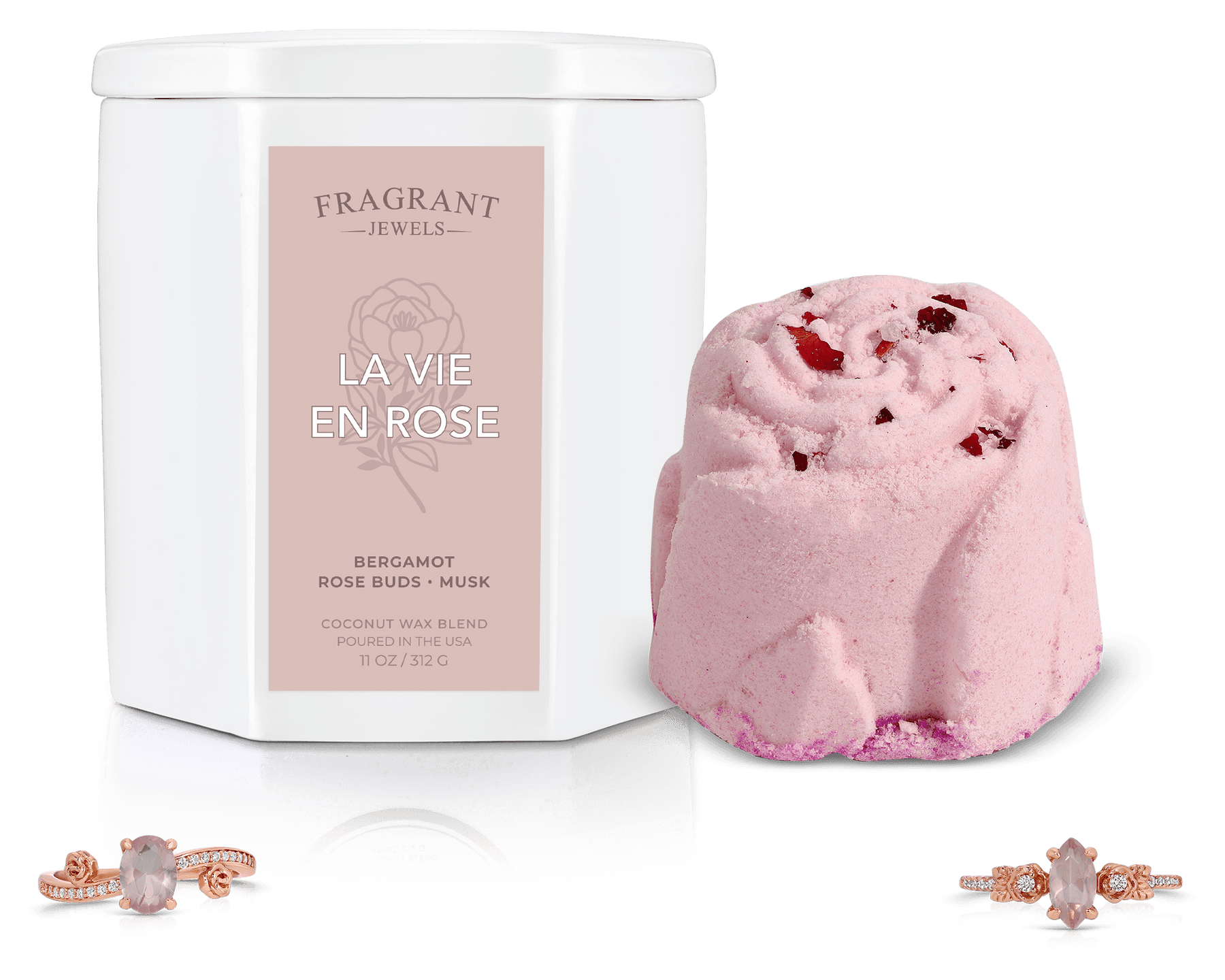 La Vie en Rose - Candle and Bath Bomb Set