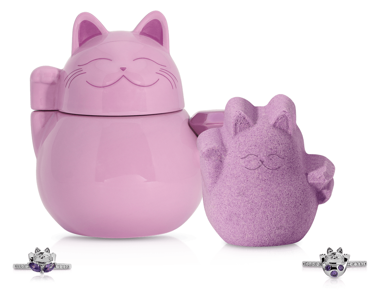 Lucky Cat - Candle and Bath Bomb Set