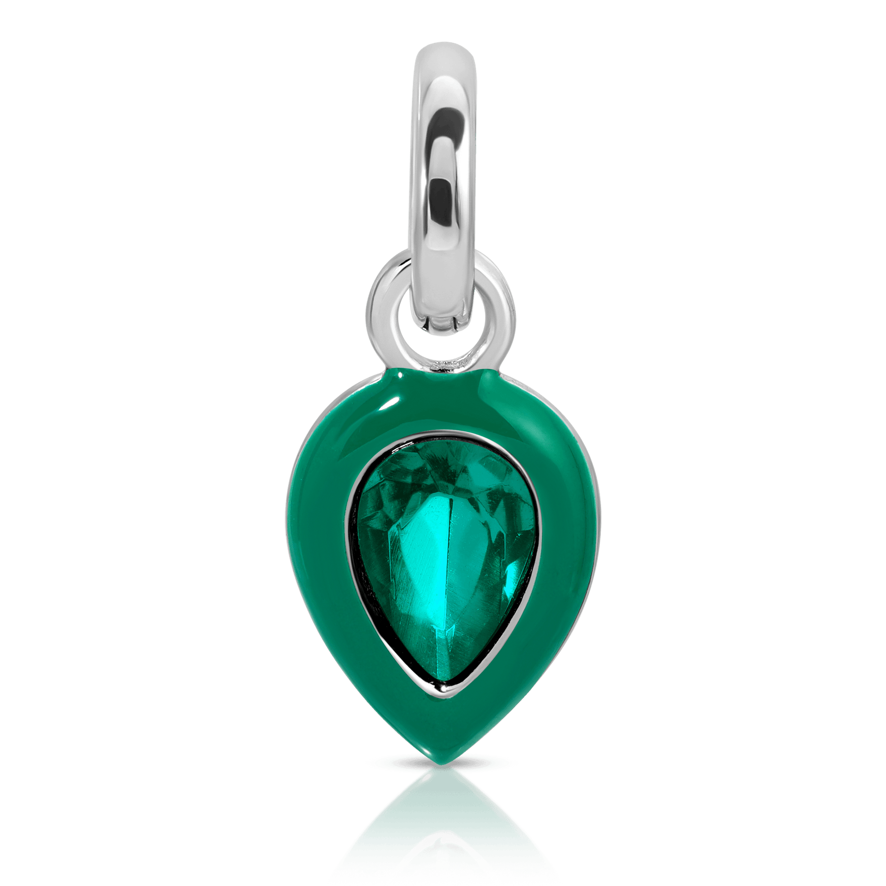 May Emerald Birthstone Charm - Pear