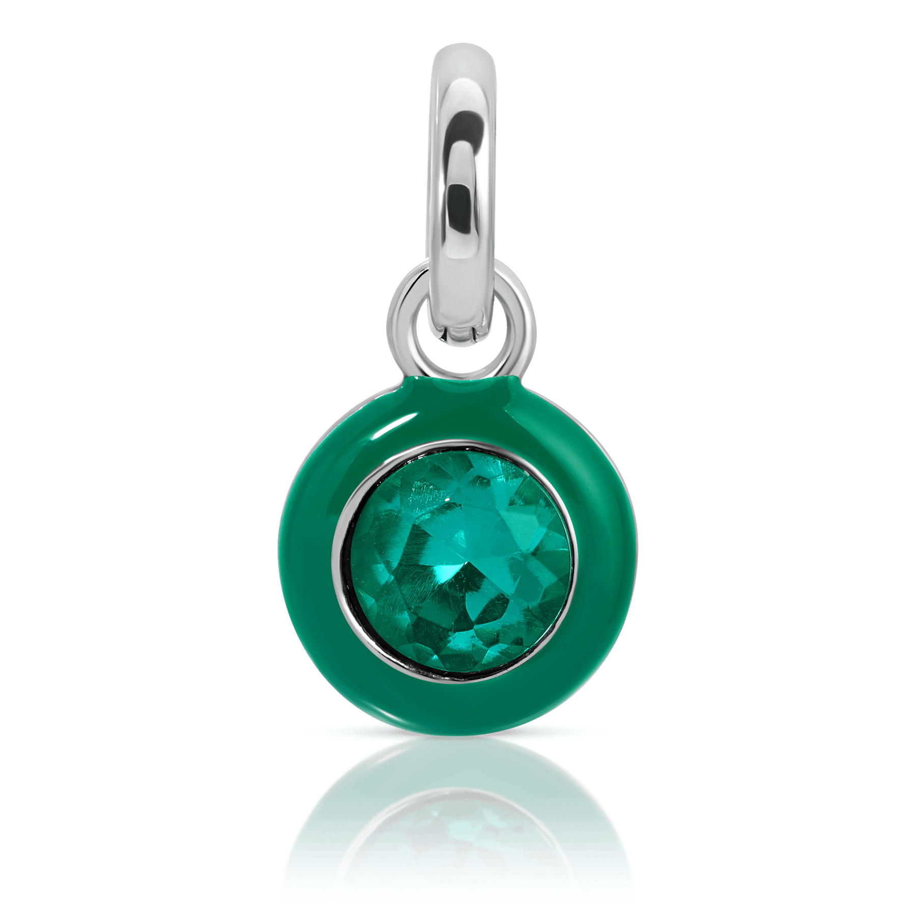 May Emerald Birthstone Charm - Round