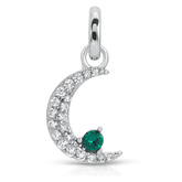 May Emerald Birthstone Charm - Moon