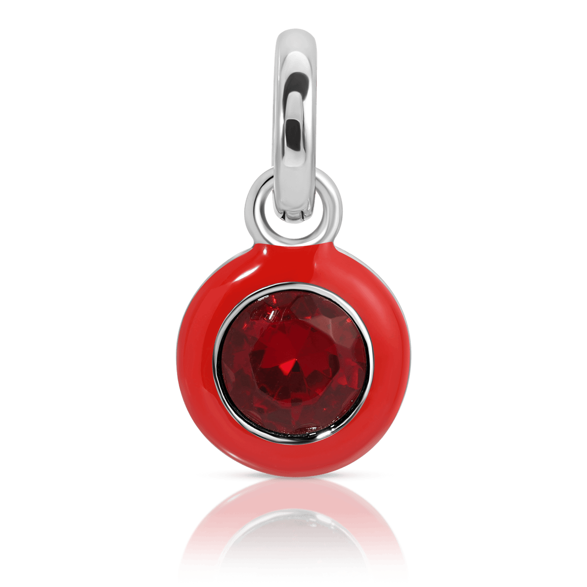 July Ruby Birthstone Charm - Round