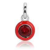 July Ruby Birthstone Charm - Round