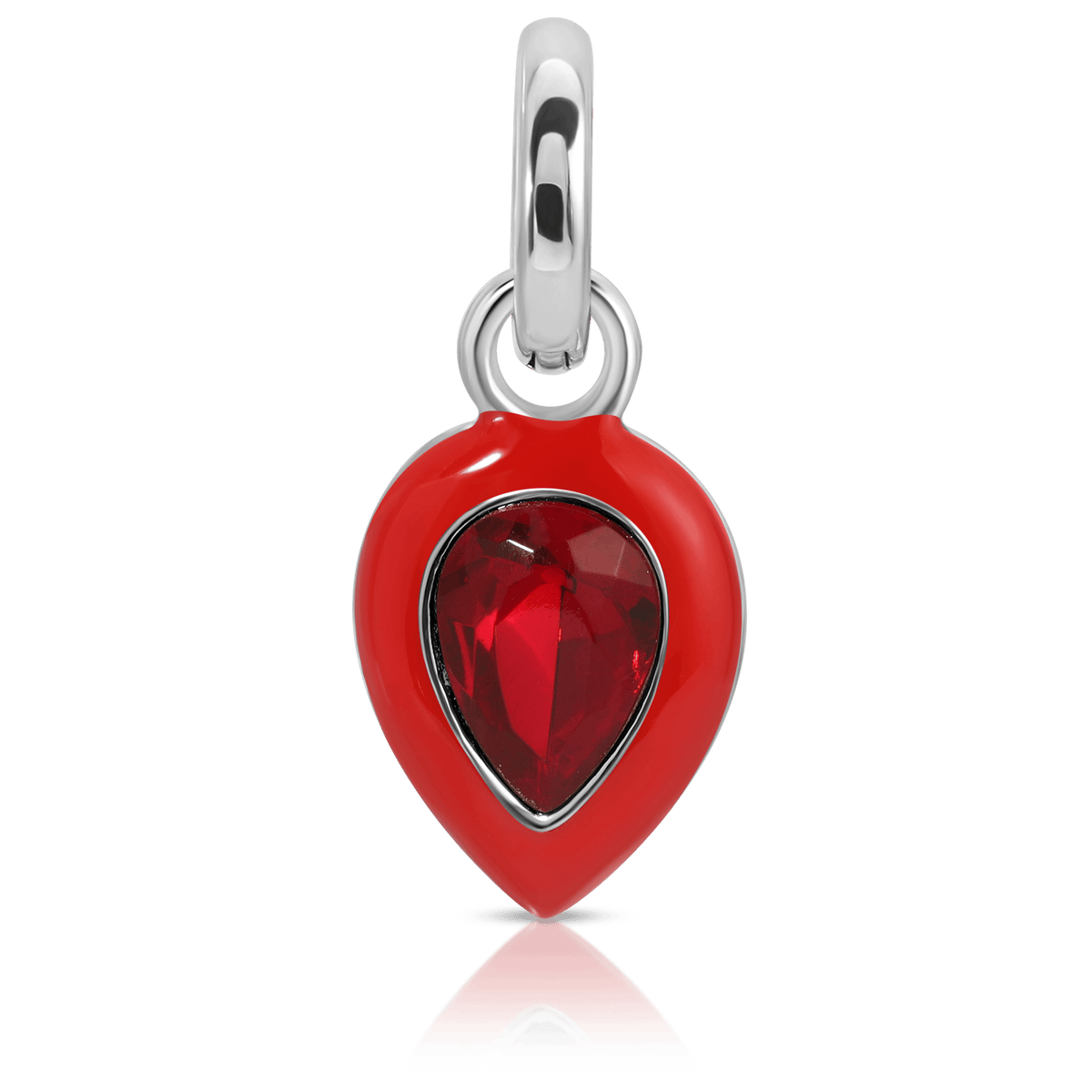 July Ruby Birthstone Charm - Pear