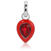 July Ruby Birthstone Charm - Pear