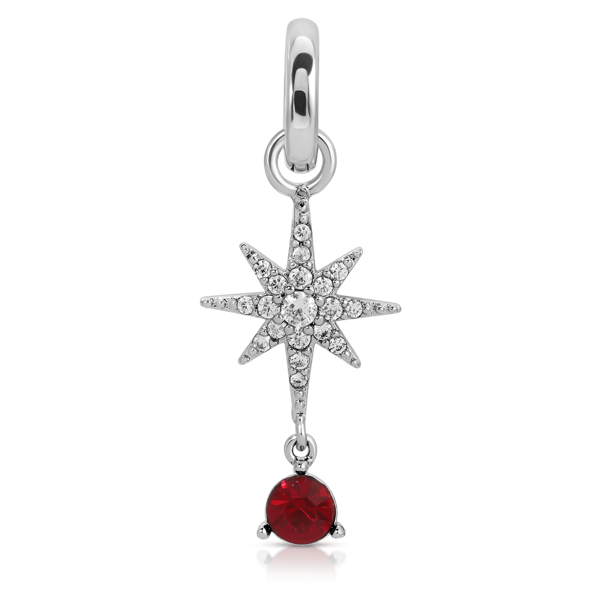 July Ruby Birthstone Charm - Star