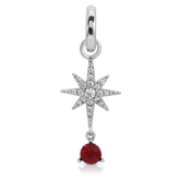 July Ruby Birthstone Charm - Star