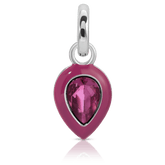 February Amethyst Birthstone Charm - Pear