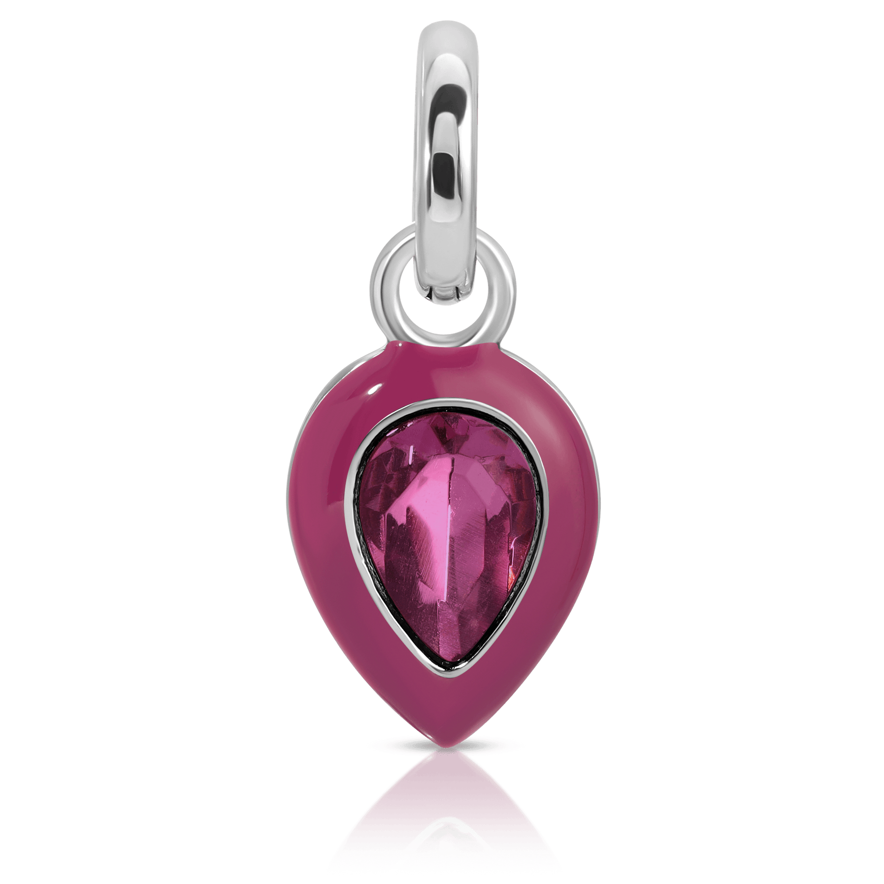 February Amethyst Birthstone Charm - Pear