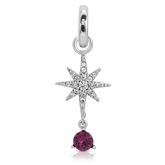 February Amethyst Birthstone Charm - Star