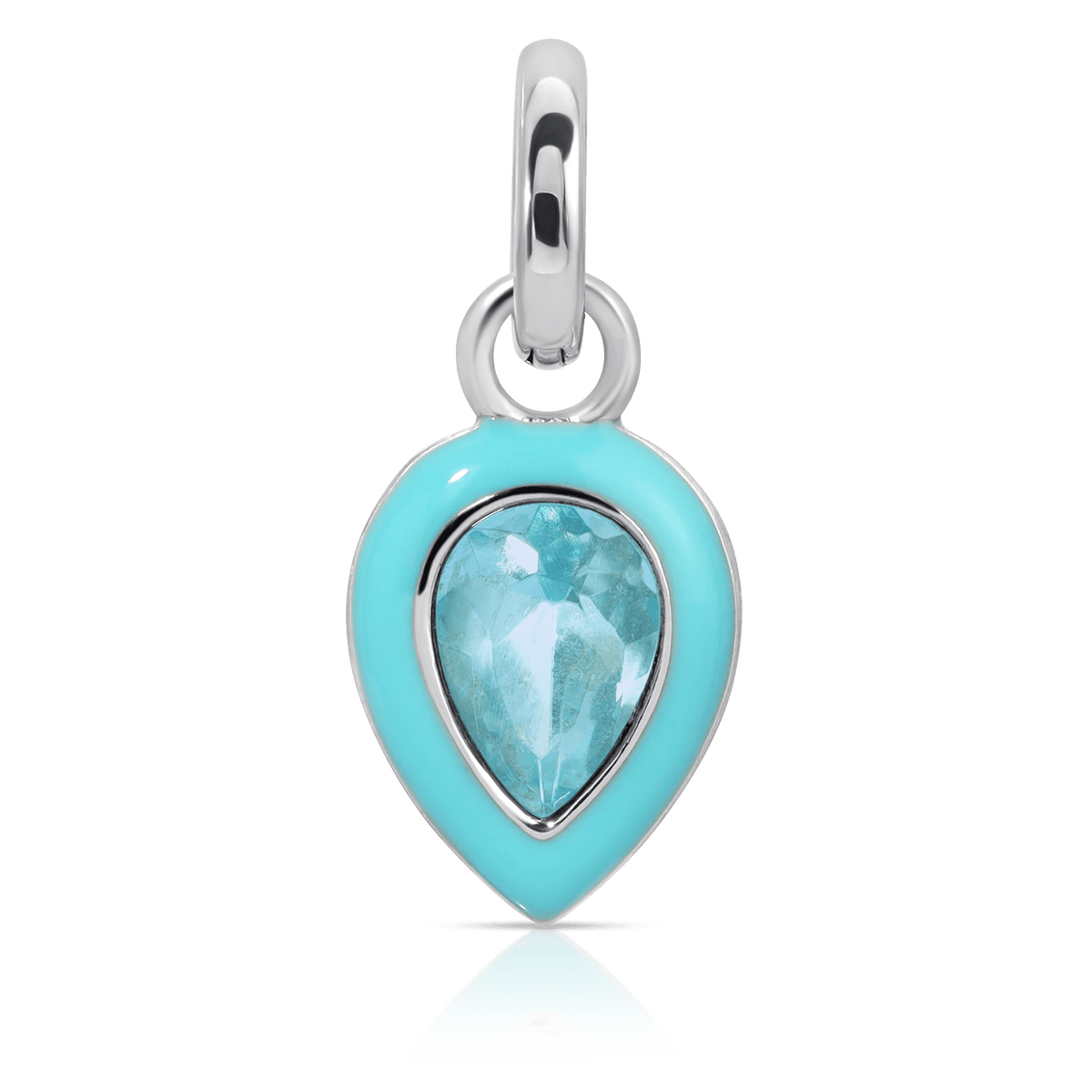 March Aquamarine Birthstone Charm - Pear