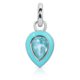 March Aquamarine Birthstone Charm - Pear