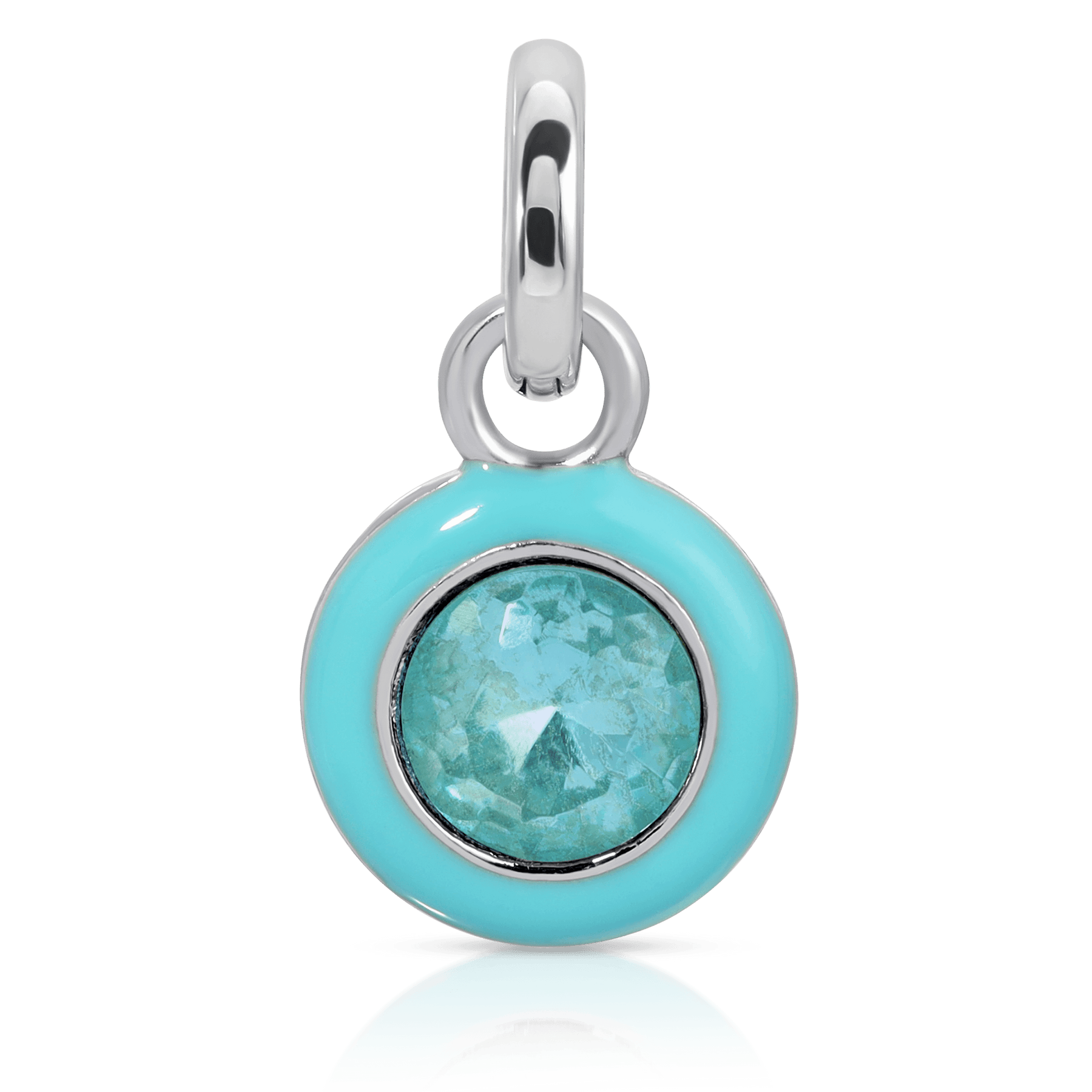 March Aquamarine Birthstone Charm - Round