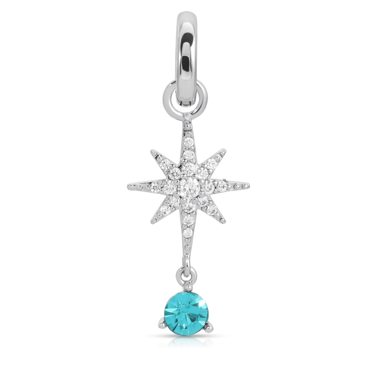 March Aquamarine Birthstone Charm - Star